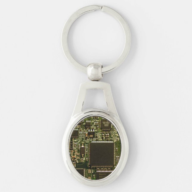Chaveiro Placa de Circuito Verde Macro | Foto de PCB (Frente)