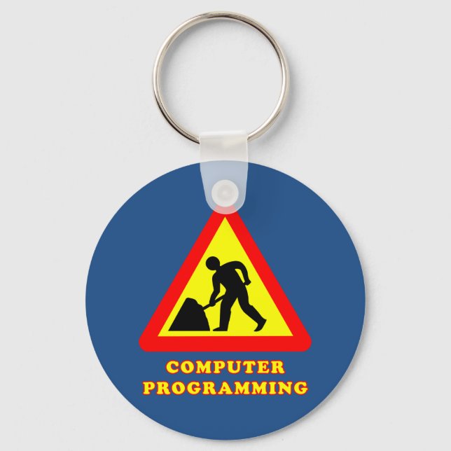 Chaveiro Placa de Estrada Engraçada de Programação de Compu (Frente)