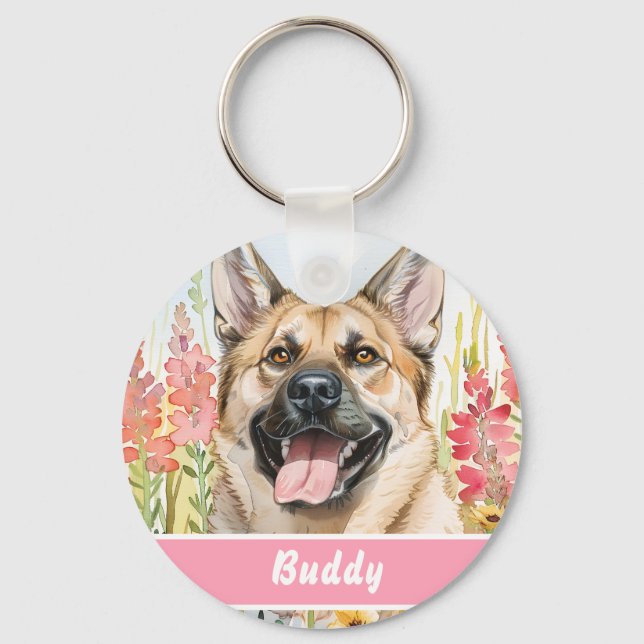 Chaveiro Placa de Identificação para Norwegian Elkhound – I (Frente)