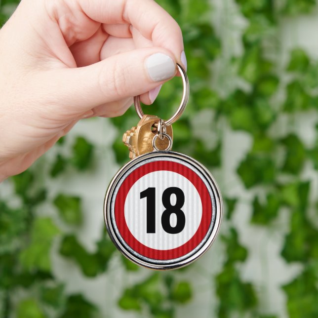 Chaveiro Placa de limite de velocidade de QUALQUER IDADE pa (Mão)