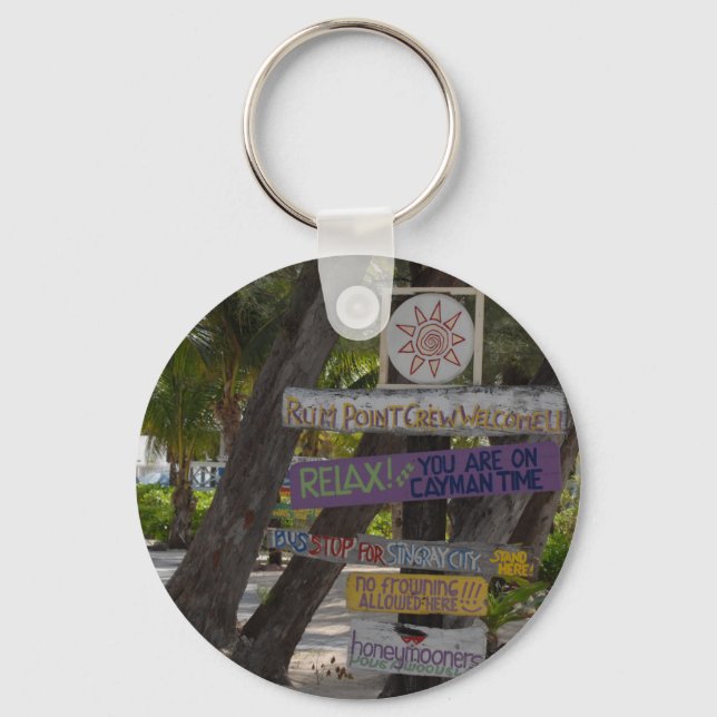 Chaveiro Placa de sinalização Rum Point Grand Cayman (Frente)