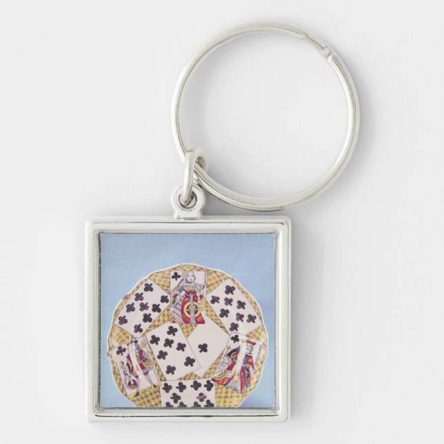 Chaveiro Placa decorada com um trompe - l ' oeil (Frente)