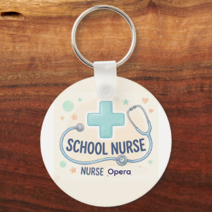 Chaveiro Placa Personalizada de Enfermeira Escolar Vintage