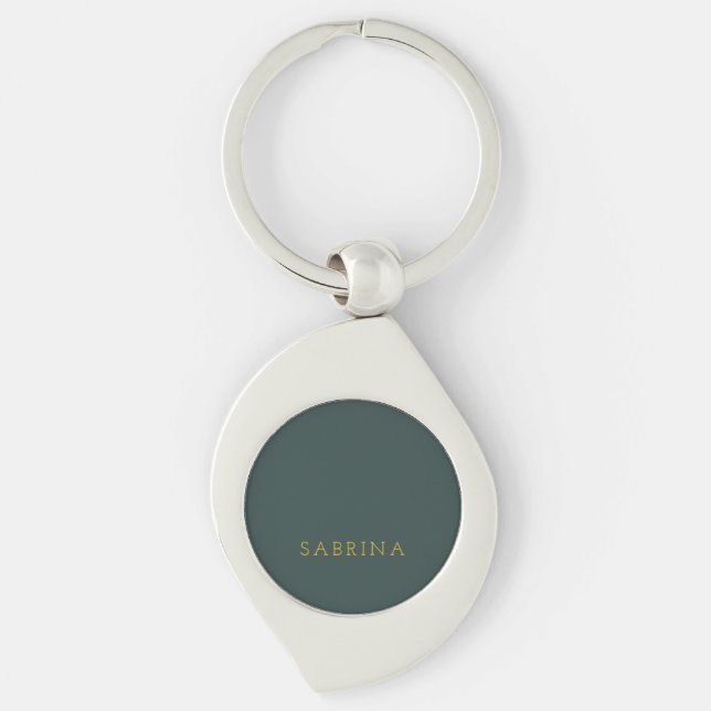 Chaveiro Plain Modern Minimalist Own Name Dusty Green (Frente)