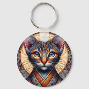 Chaveiro Planejador felino de fantasia ornamentado mítico r