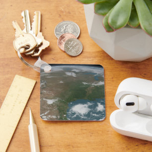 Chaveiro Planeta Panorâmico Terra E Os Eua. 2