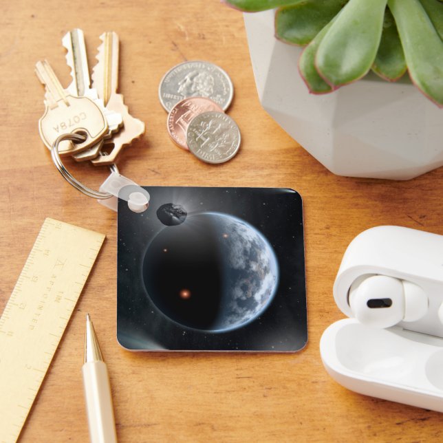 Chaveiro Planeta Semelhante À Terra Com Oceanos Revendo Sua (Mesa)