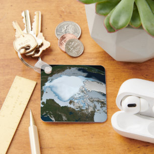 Chaveiro Planeta Terra Mostrando Cobertura De Gelo Marinho