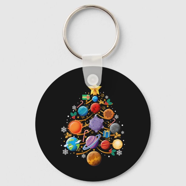 Chaveiro Planetas do Sistema Solar Árvore de Natal Astronom (Frente)
