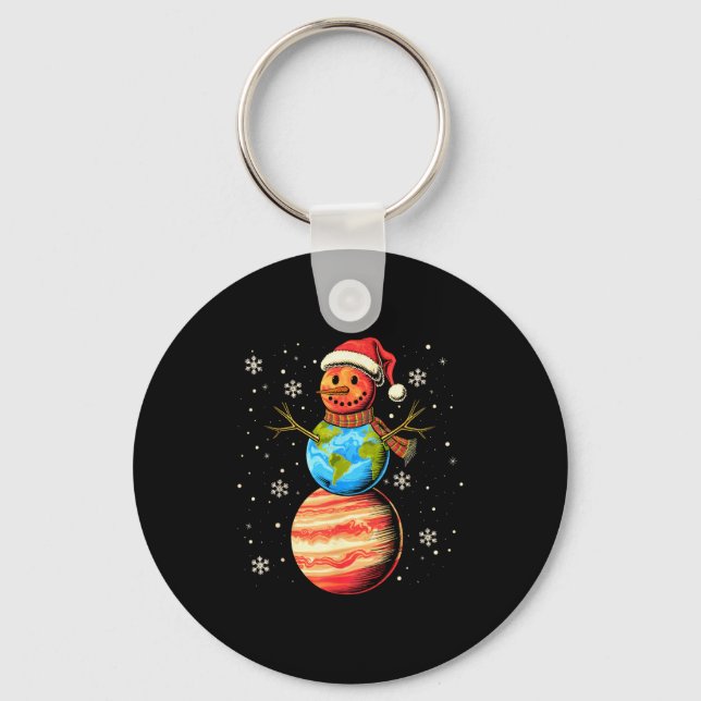 Chaveiro Planets Snowman Space Funny Christmas Astronomy Fo (Frente)