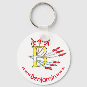 Chaveiro Planilhas de Jato Vermelho - B - Anel de Chave Ini