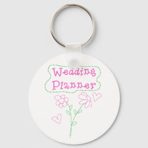 Chaveiro Planner de Casamento de Flores Rosa