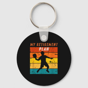 Chaveiro Plano de aposentadoria engraçado pickleball retrô