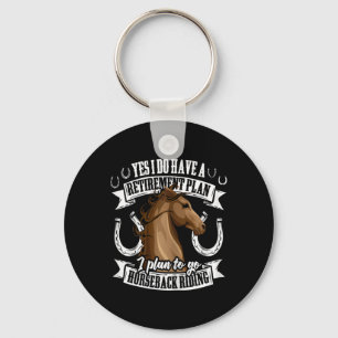 Chaveiro Plano de aposentadoria Funny Horseback Andando Equ