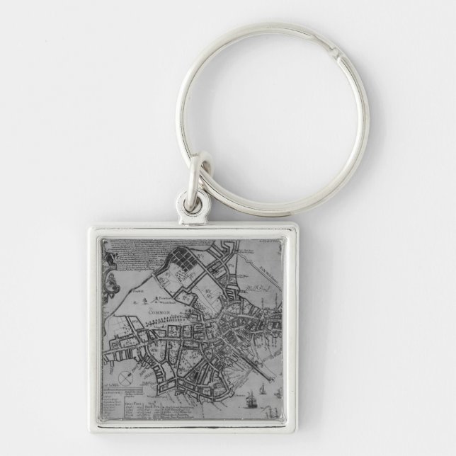 Chaveiro Plano de Boston, Nova Inglaterra, 1739 (Frente)
