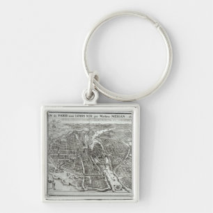 Chaveiro Plano do olho do pássaro de Paris, 1615