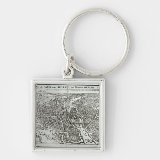 Chaveiro Plano do olho do pássaro de Paris, 1615 (Frente)