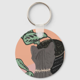 Chaveiro Plantas De Cinzas De Gato De Tabby