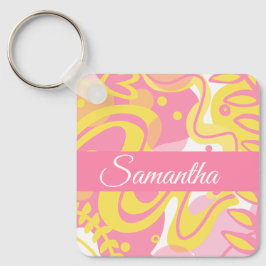 Chaveiro Plantas de espiral amarelas