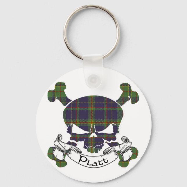 Chaveiro Platt Tartan Skull (Frente)