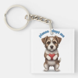 Chaveiro Please Adopt Me – Cute Rescue Dog Illustration wit