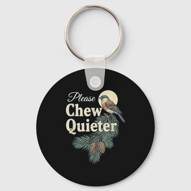 Chaveiro Please Chew Quieter Christmas Funny Novelty  (Frente)