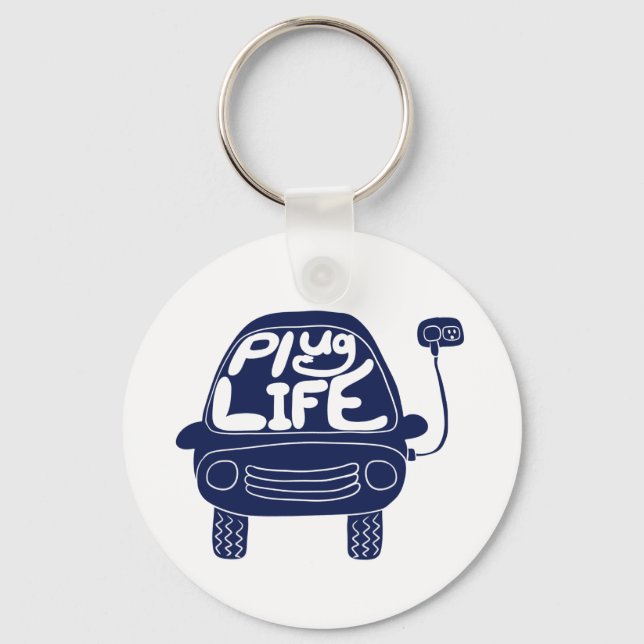 Chaveiro Plug Life Cole Marinho Blue Electric Car (Frente)