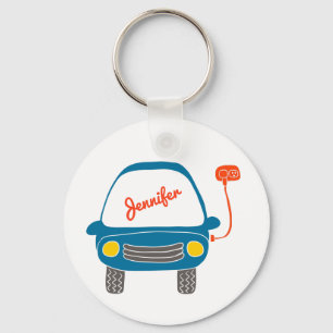 Chaveiro Plug Life Cute Blue Electric Car Personalizado