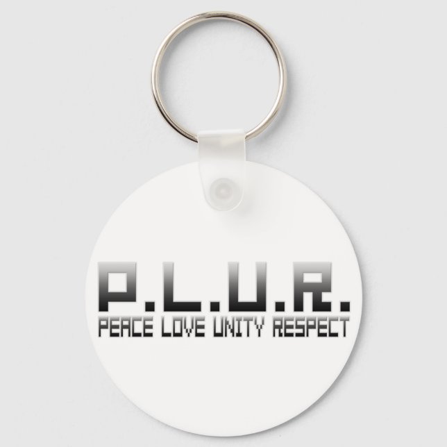 Chaveiro PLUR - Respeito pela unidade de amor pela paz (Frente)