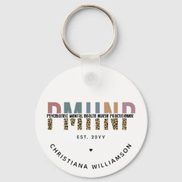 Chaveiro PMHNP Leopard Impressão Psiquiátrica Saúde Mental 