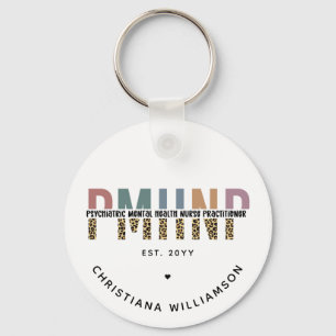 Chaveiro PMHNP Leopard Impressão Psiquiátrica Saúde Mental 