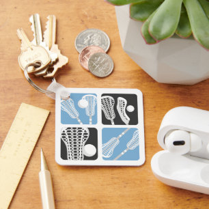 Chaveiro Pó Azul Lacrosse Blocos de palitos e bolas