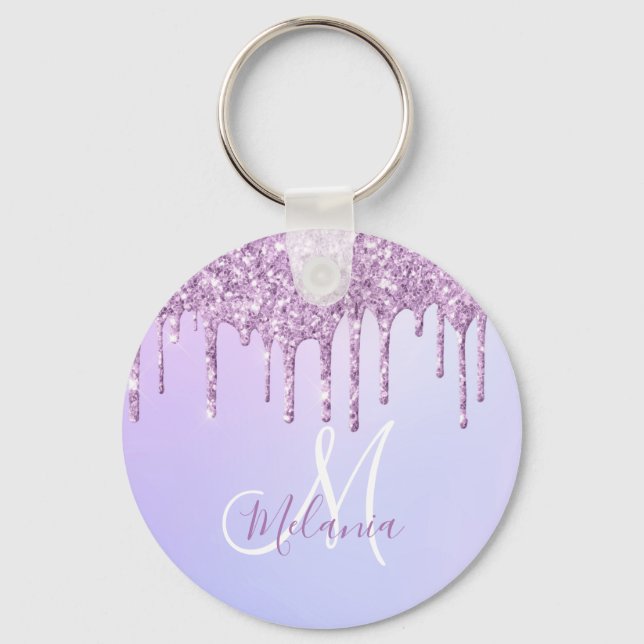 Chaveiro Pó de Lavanda Roxo Metálico Personalizado (Frente)