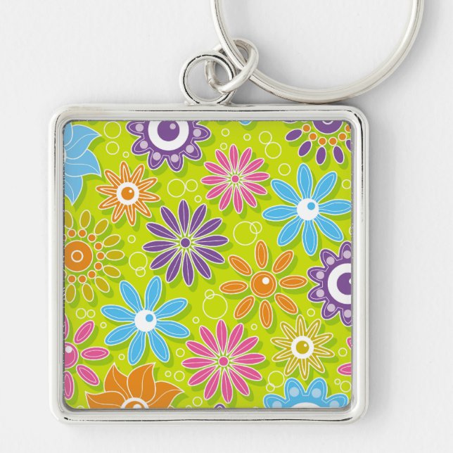 Chaveiro Poder Floral da Primavera Groovy (Frente)