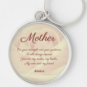 Chaveiro Poema Mãe Personalizado Bonito