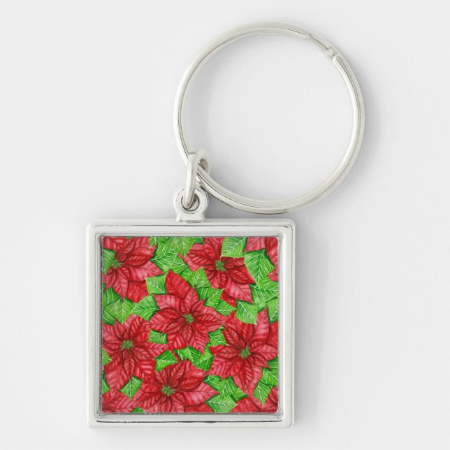 Chaveiro Poinsettia aquarela (Frente)