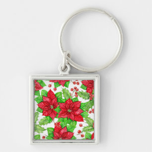 Chaveiro Poinsettia e coloração de água de bagas sagrada