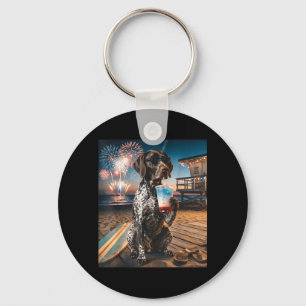 Chaveiro Pointer Alemão de Cabelo Curto Praia Patriótica