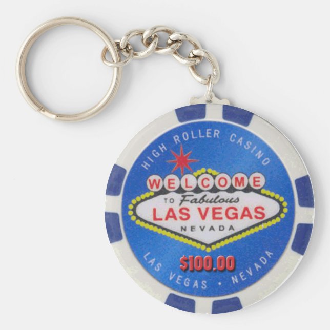Chaveiro Poker Chip de Las Vegas High Roller US$ 1 (Frente)