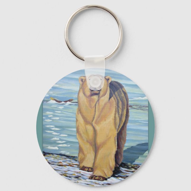 Chaveiro Polar Bear Art Key Chain Canada Willife Gifts (Frente)
