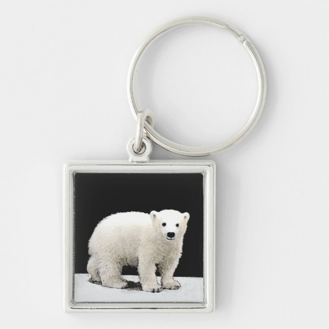 Chaveiro Polar Bear Cub Painting - Arte Original (Frente)