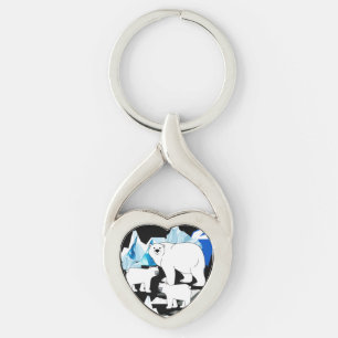 Chaveiro Polar Bear Mãe E Cubos