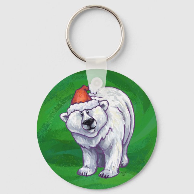 Chaveiro Polar Bear Natal Em Verde (Frente)