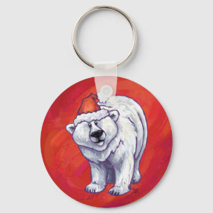 Chaveiro Polar Bear Natal Em Vermelho