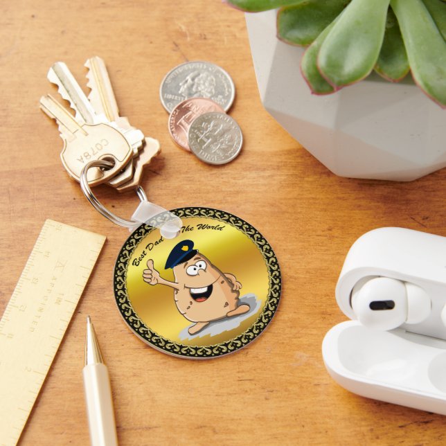 Chaveiro Policial batateira com chapéu azul da polícia (Mesa)