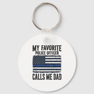 Chaveiro Policial Pai Thin Blue Line Vintage Vetor D