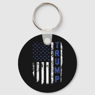 Chaveiro Policial Thin Blue Line Republican Policial Usa Ba