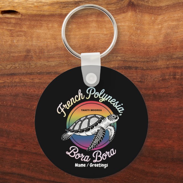 Chaveiro Polinésia Francesa Bora Moorea Tahiti Tartaruga (Frente)