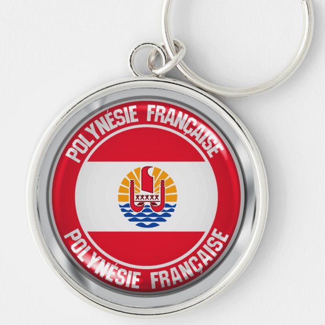 Chaveiro Polinésia Francesa Redonda Emblem (Frente)