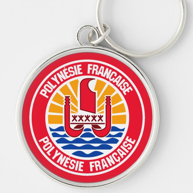 Chaveiro Polinésia Francesa Redonda Emblem (Frente)